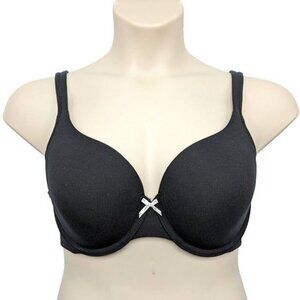 Cacique Lane Bryant Womens Bra T Shirt Cotton Blend Size 42F Black Underwire
